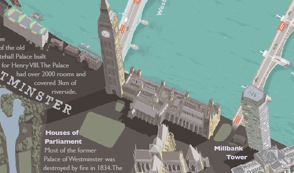 The London Thames poster detail