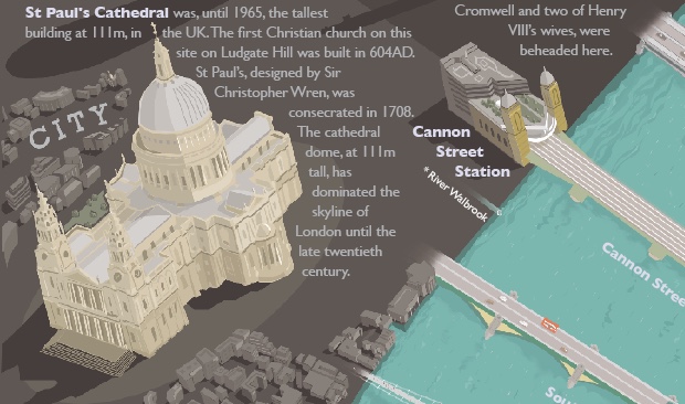 The London Thames poster detail